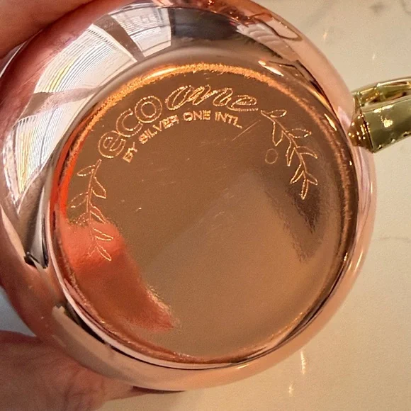 Copper Moscow Mule Mugs with Gold Handles, set of 2 - Picture 5 of 11